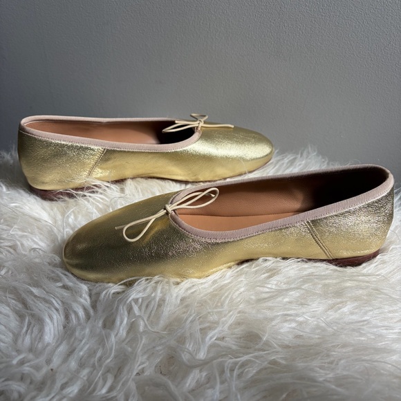 Mansur Gavriel Dream Ballerina Flat in Gold - Picture 5 of 9